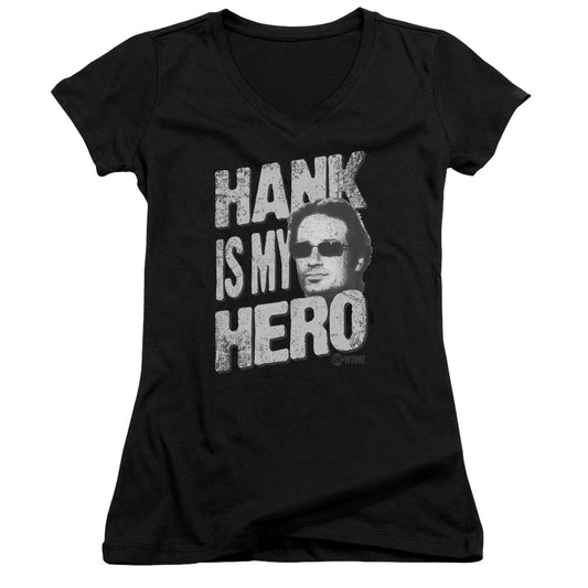 Californication - Hank Is My Hero - Junior V-neck - Black