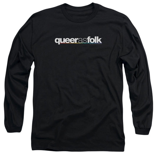 Queer As Folk - Logo - Long Sleeve Adult 18/1 - Black T-shirt