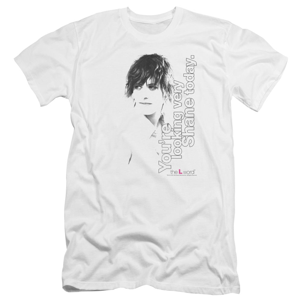 The L Word - Looking Shane Today-premuim Canvas Adult Slim Fit 30/1 - White