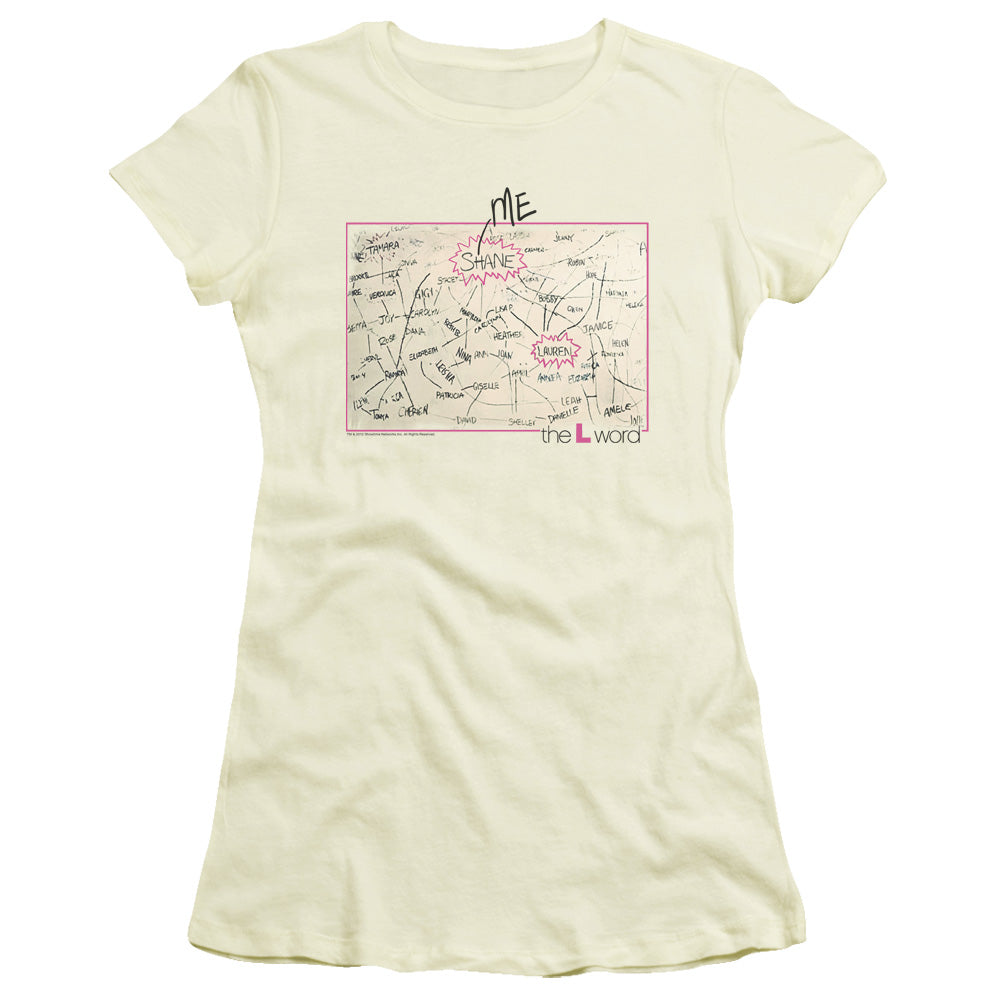 The L Word - Chart - Short Sleeve Junior Sheer - Cream T-shirt
