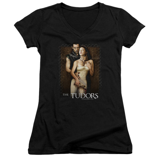 Tudorshort Sleevepilt Wine - Junior V-neck - Black T-shirt