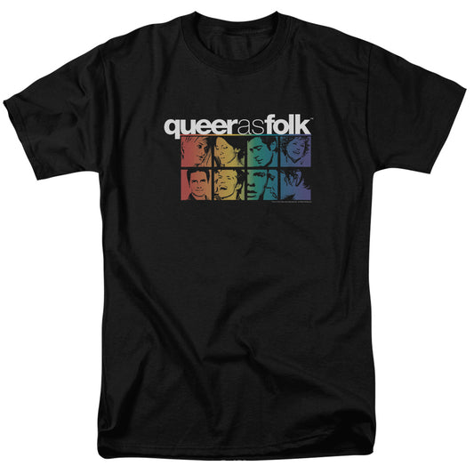 Queer As Folk - Cast - Short Sleeve Adult 18/1 - Black T-shirt