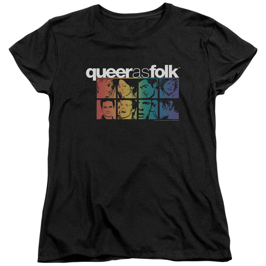 Queer As Folk - Cast - Short Sleeve Womens Tee - Black T-shirt
