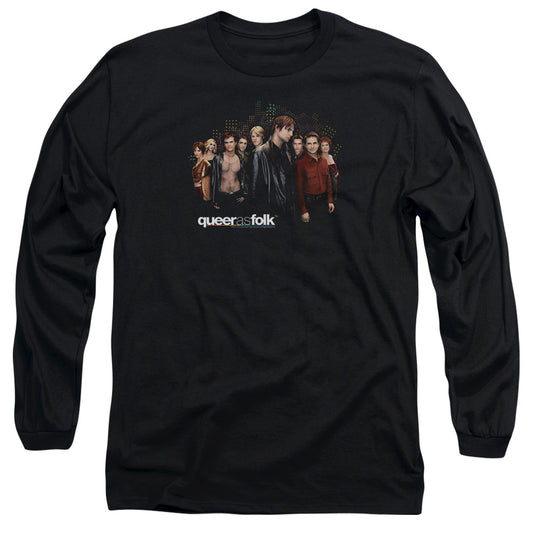 Queer As Folk - Title - Long Sleeve Adult 18/1 - Black T-shirt