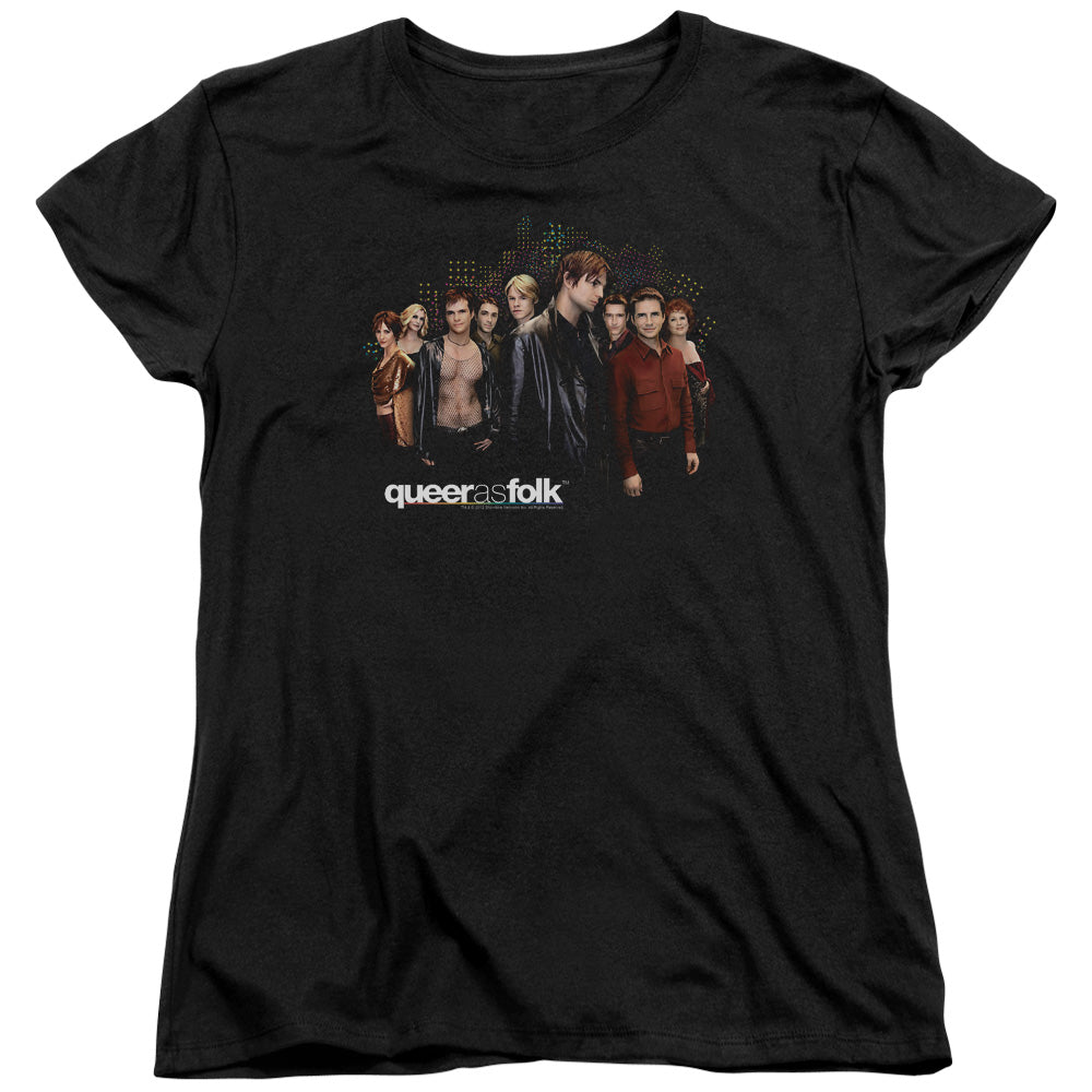 Queer As Folk - Title - Short Sleeve Womens Tee - Black T-shirt