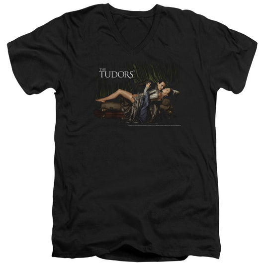 Tudors - The King And His Queen - Short Sleeve Adult V-neck - Black T-shirt