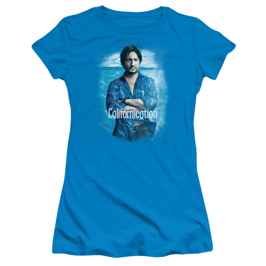 Californication - Way Too Deep - Short Sleeve Junior Sheer - Turquoise T-shirt