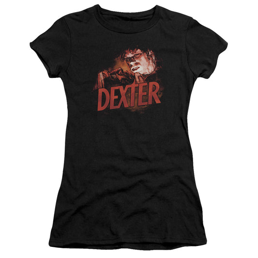 Dexter - Drawing - Short Sleeve Junior Sheer - Black T-shirt