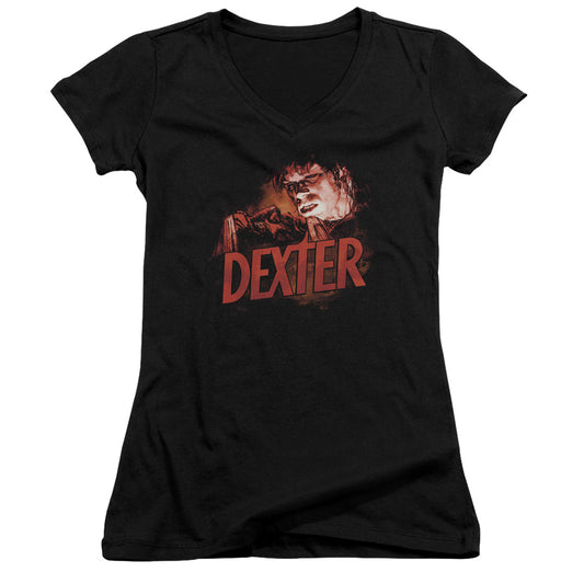 Dexter - Drawing - Junior V-neck - Black