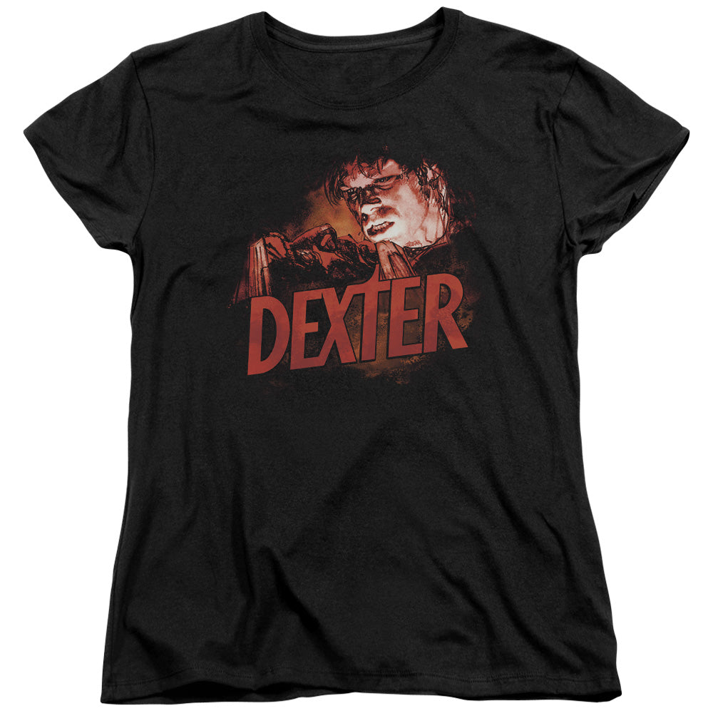 Dexter - Drawing - Short Sleeve Womens Tee - Black T-shirt