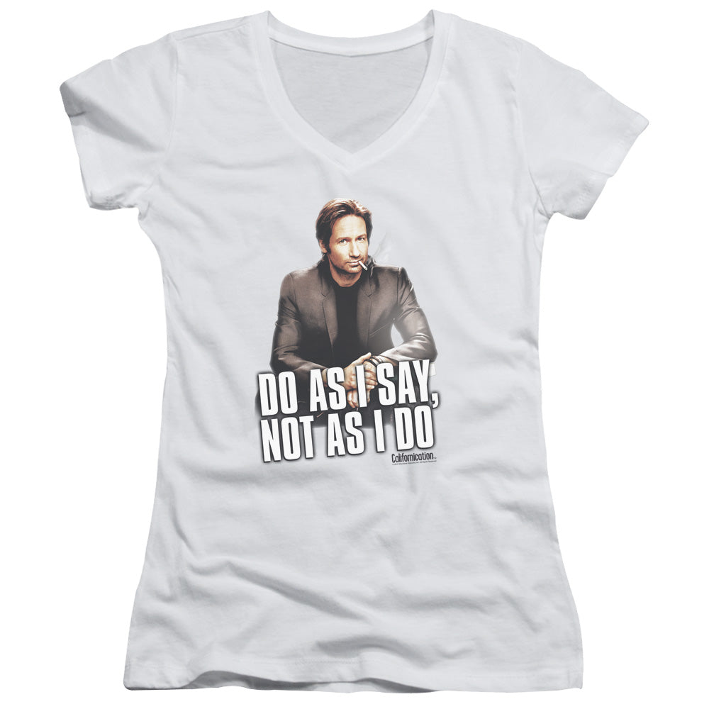 Californication - Do As I Say - Junior V-neck - White