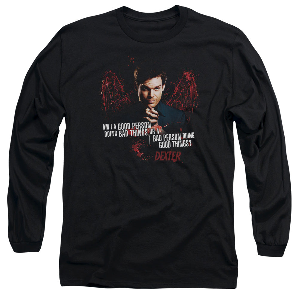 Dexter - Good Bad - Long Sleeve Adult 18/1 - Black T-shirt