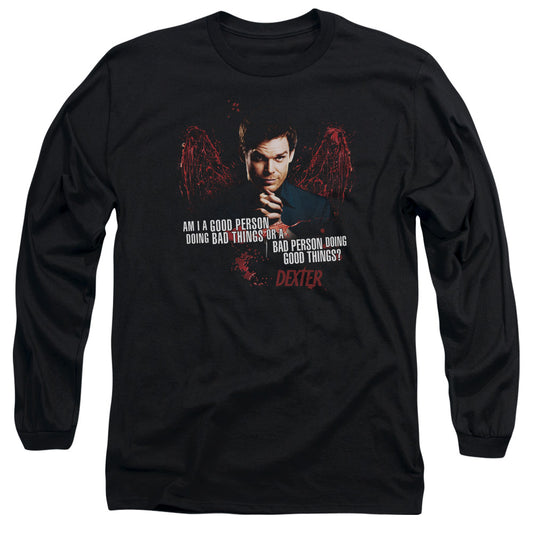 Dexter - Good Bad - Long Sleeve Adult 18/1 - Black T-shirt