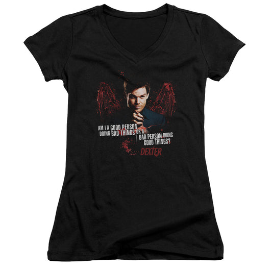 Dexter - Good Bad - Junior V-neck - Black