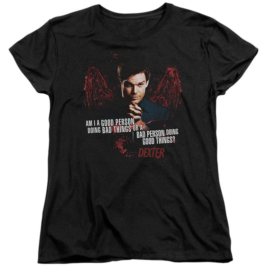 Dexter - Good Bad - Short Sleeve Womens Tee - Black T-shirt
