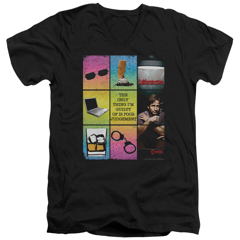 Californication - Poor Judgement - Short Sleeve Adult V-neck - Black T-shirt