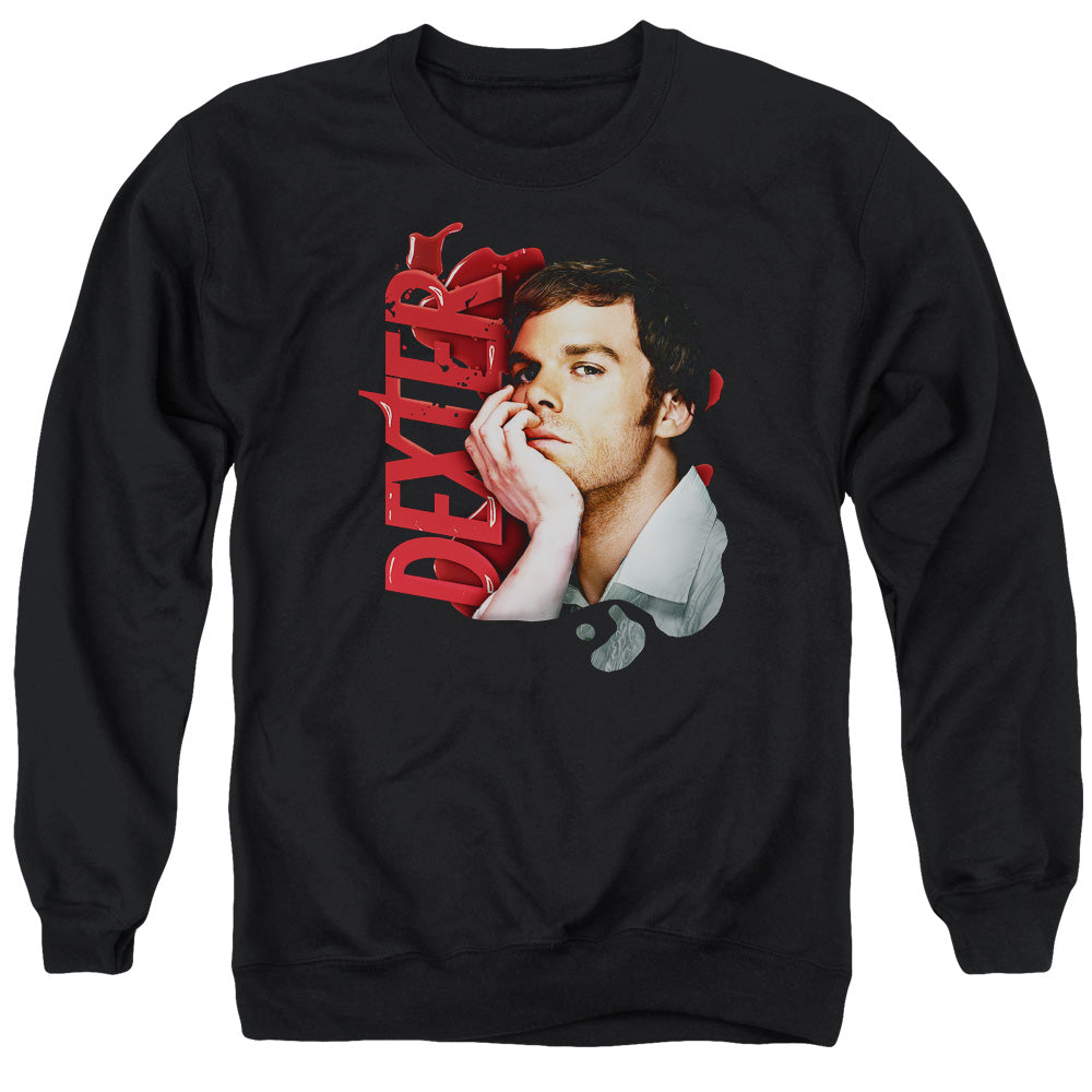 Dexter - Layered - Adult Crewneck Sweatshirt - Black