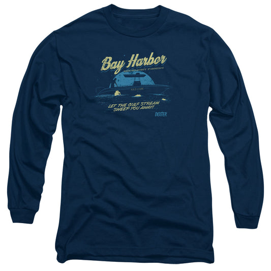 Dexter - Moonlight Fishing - Long Sleeve Adult 18/1 - Navy T-shirt