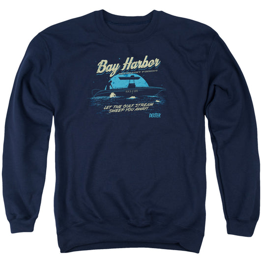 Dexter - Moonlight Fishing - Adult Crewneck Sweatshirt - Navy