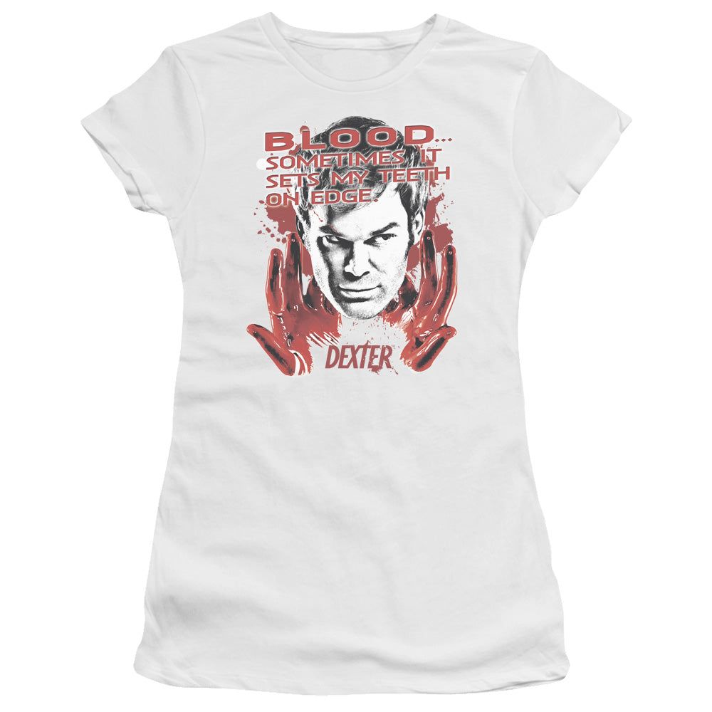 Dexter - Blood - Short Sleeve Junior Sheer - White T-shirt
