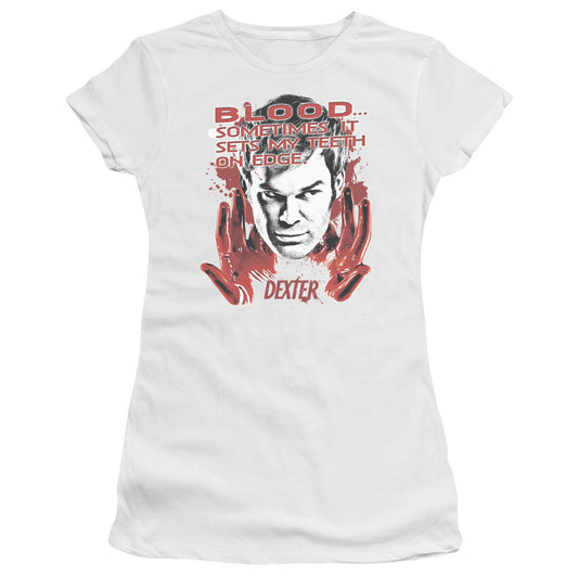Dexter - Blood - Short Sleeve Junior Sheer - White T-shirt