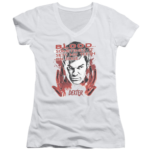 Dexter - Blood - Junior V-neck - White