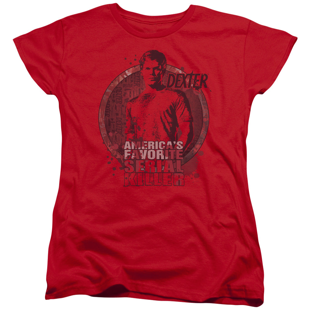 Dexter - Americas Favorite - Short Sleeve Womens Tee - Red T-shirt