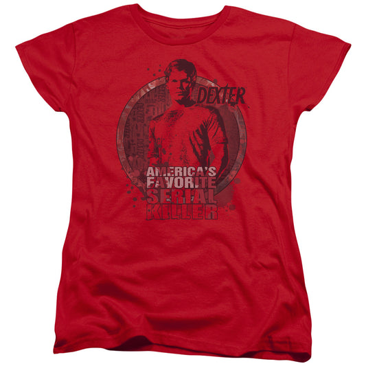 Dexter - Americas Favorite - Short Sleeve Womens Tee - Red T-shirt