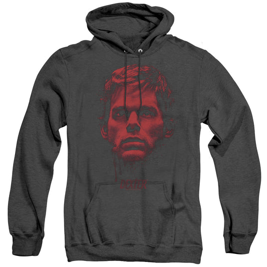 Dexter - Bloody Face - Adult Heather Hoodie - Black
