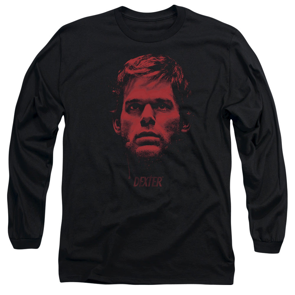 Dexter - Bloody Face - Long Sleeve Adult 18/1 - Black T-shirt