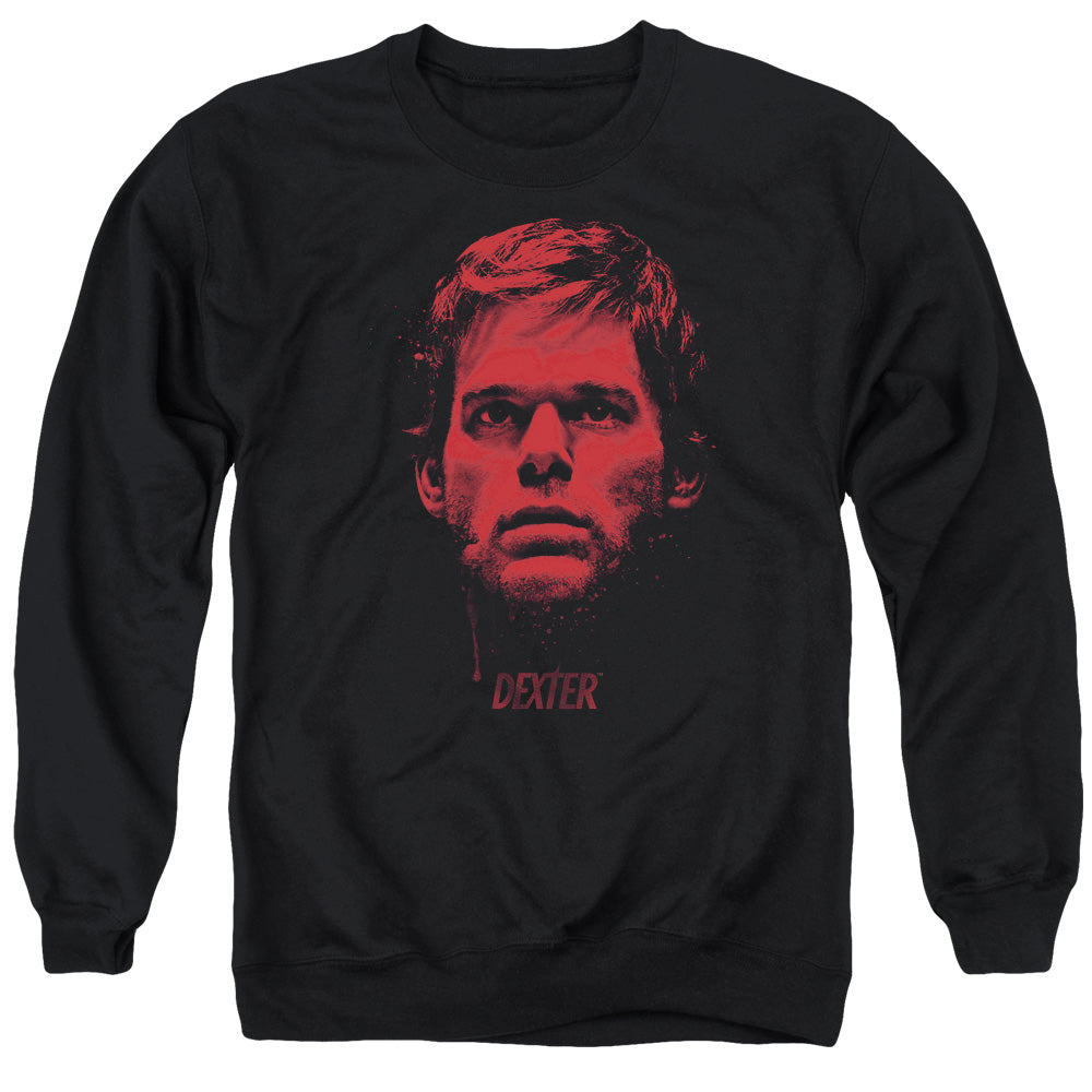 Dexter - Bloody Face - Adult Crewneck Sweatshirt - Black
