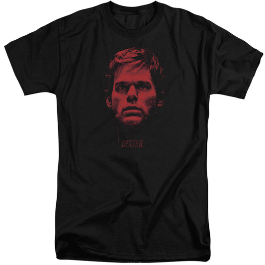 Dexter - Bloody Face - Short Sleeve Adult Tall - Black T-shirt