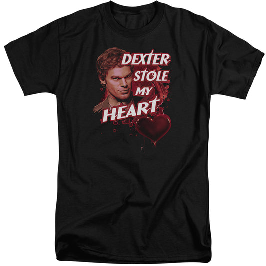 Dexter - Bloody Heart - Short Sleeve Adult Tall - Black T-shirt