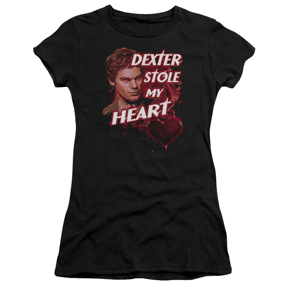 Dexter - Bloody Heart - Short Sleeve Junior Sheer - Black T-shirt