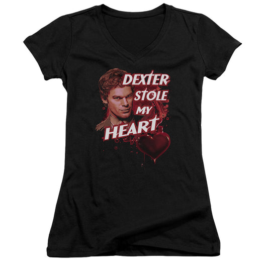 Dexter Bloody Heart - Junior V-neck - Black