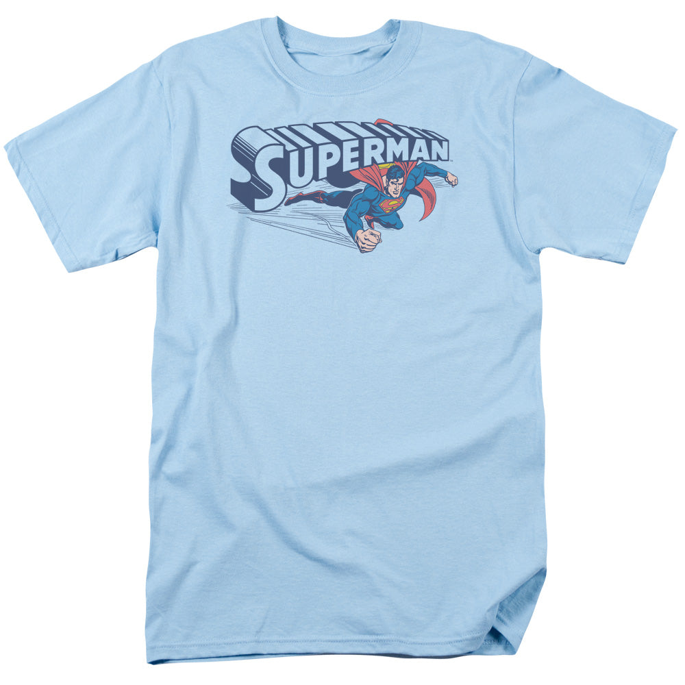 Superman - Under Logo - Short Sleeve Adult 18/1 - Light Blue T-shirt