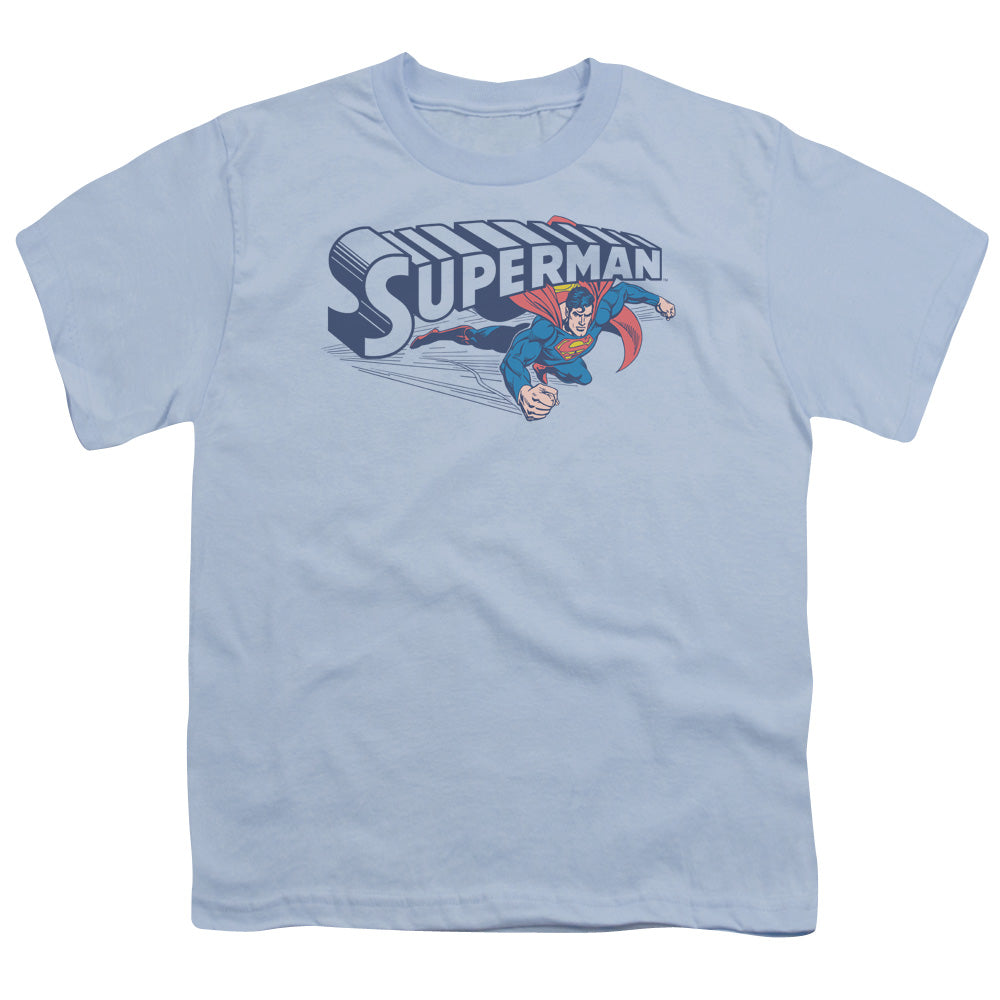 Superman - Under Logo - Short Sleeve Youth 18/1 - Light Blue T-shirt