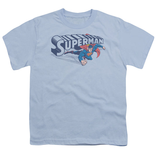 Superman - Under Logo - Short Sleeve Youth 18/1 - Light Blue T-shirt