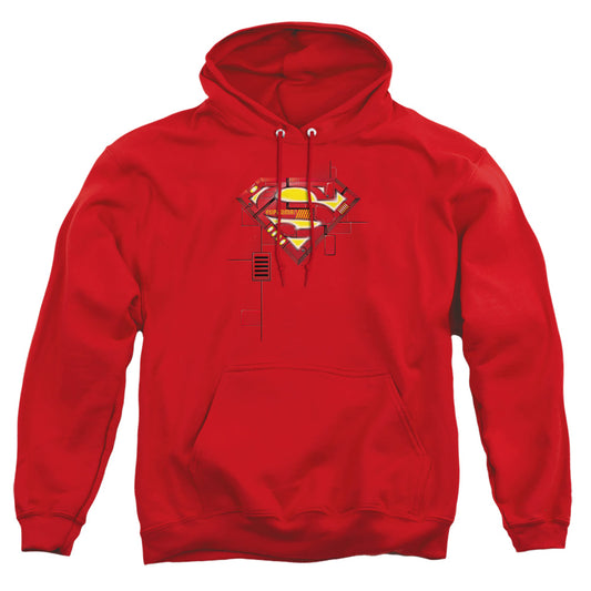 Superman - Super Mech Shield - Adult Pull-over Hoodie - Red
