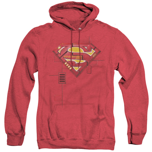 Superman - Super Mech Shield - Adult Heather Hoodie - Red