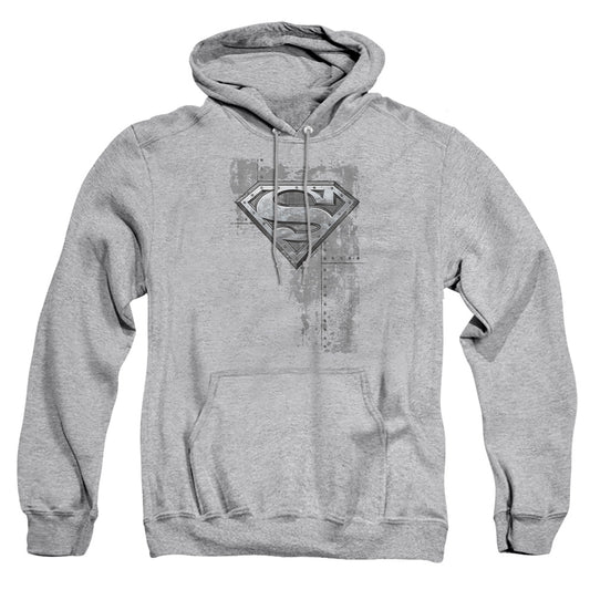 Superman - Riveted Metal - Adult Pull-over Hoodie - Athletic Heather