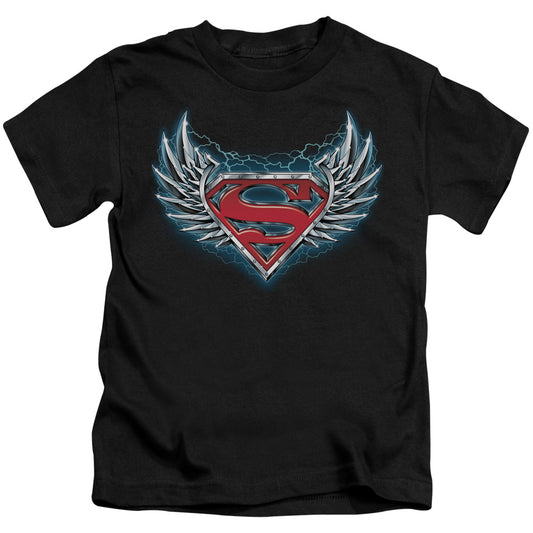 SUPERMAN STEEL WINGS LOGO - S/S JUVENILE 18/1 - BLACK - T-Shirt