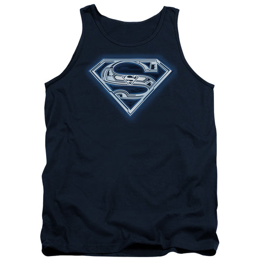 Superman - Cyber Shield - Adult Tank - Navy