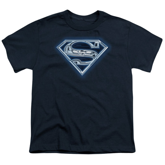 SUPERMAN CYBER SHIELD - S/S YOUTH 18/1 - NAVY T-Shirt