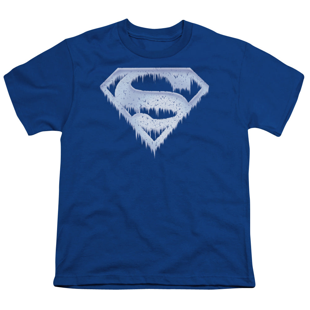 Superman - Ice And Snow Shield - Short Sleeve Youth 18/1 - Royal Blue T-shirt