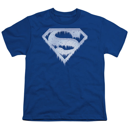 Superman - Ice And Snow Shield - Short Sleeve Youth 18/1 - Royal Blue T-shirt