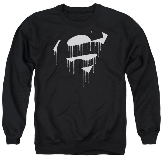 Superman - Dripping Shield - Adult Crewneck Sweatshirt - Black