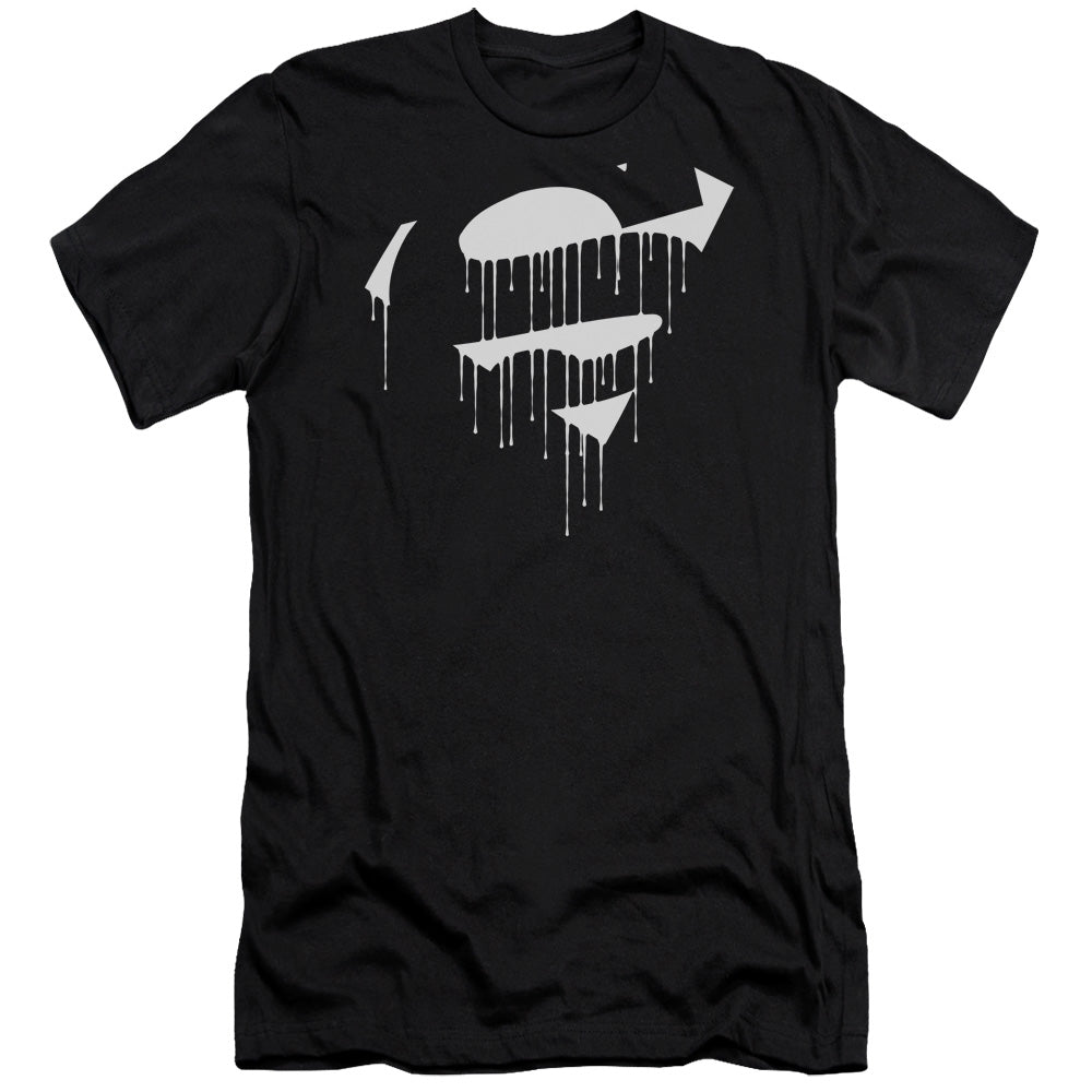 Superman - Dripping Shield - Short Sleeve Adult 30/1 - Black T-shirt