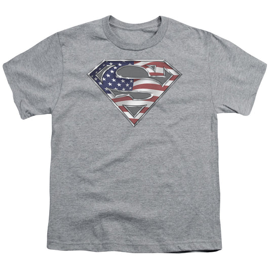 Superman - All - Short Sleeve Youth 18/1 - Athletic Heather T-shirt