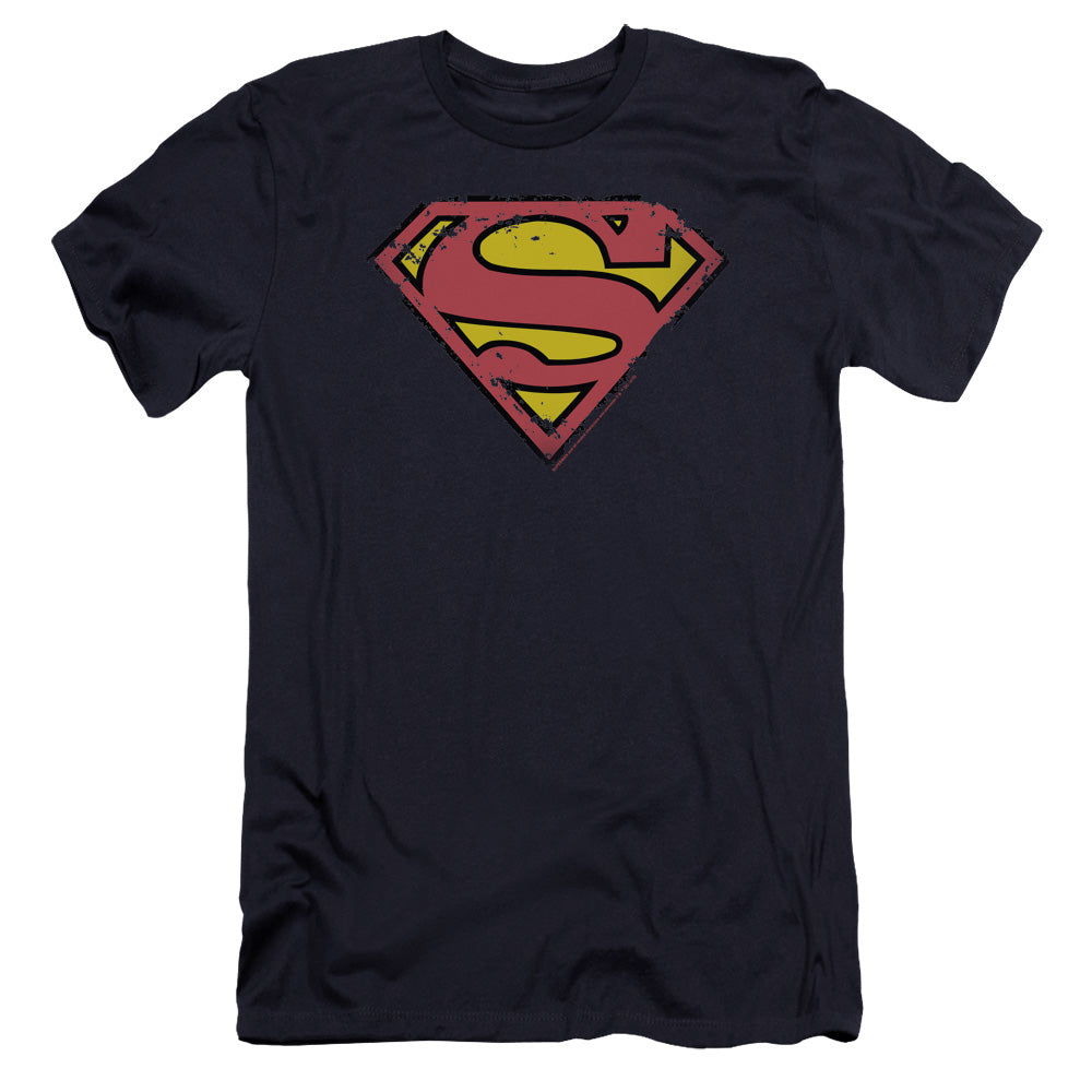 Superman - Distressed Shield-premuim Canvas Adult Slim Fit 30/1 - Navy